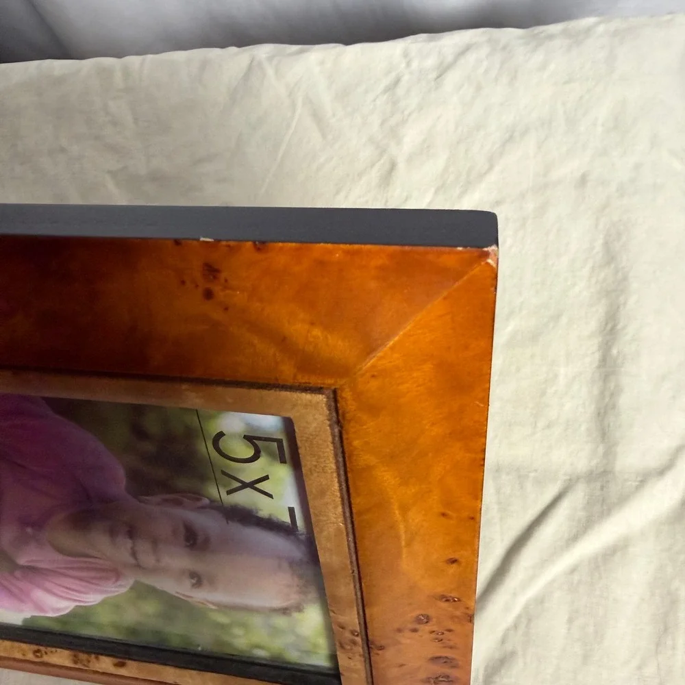 New Green Tree Gallery Burlwood 5x7 Picture Frame Glossy Amber Old Money Gift